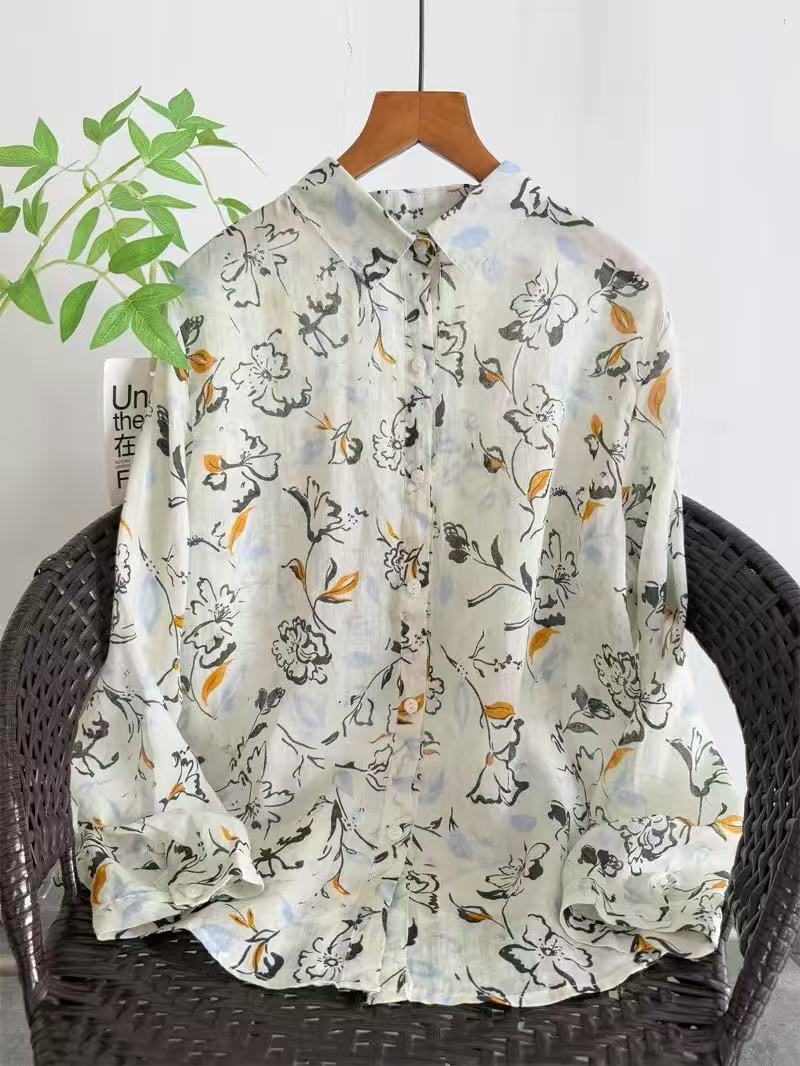 Japan Summer Clothing Women - Винтажные рубашки из 100% рами для