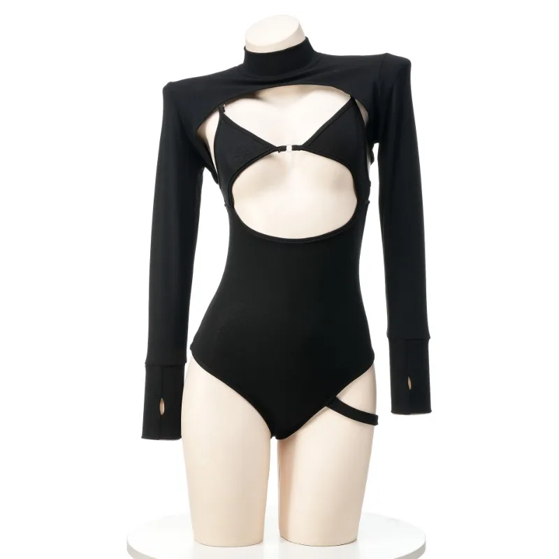 Romper Playsuit Women - Аниме-готический комбинезон-боди без рукавов с вырезами