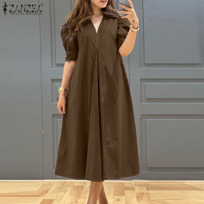Summer Clothing For Older Women - Женское повседневное платье ZANZEA больших размеров