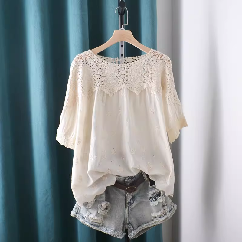 Japan Summer Clothing Women - Рубашки и блузки с вышивкой и