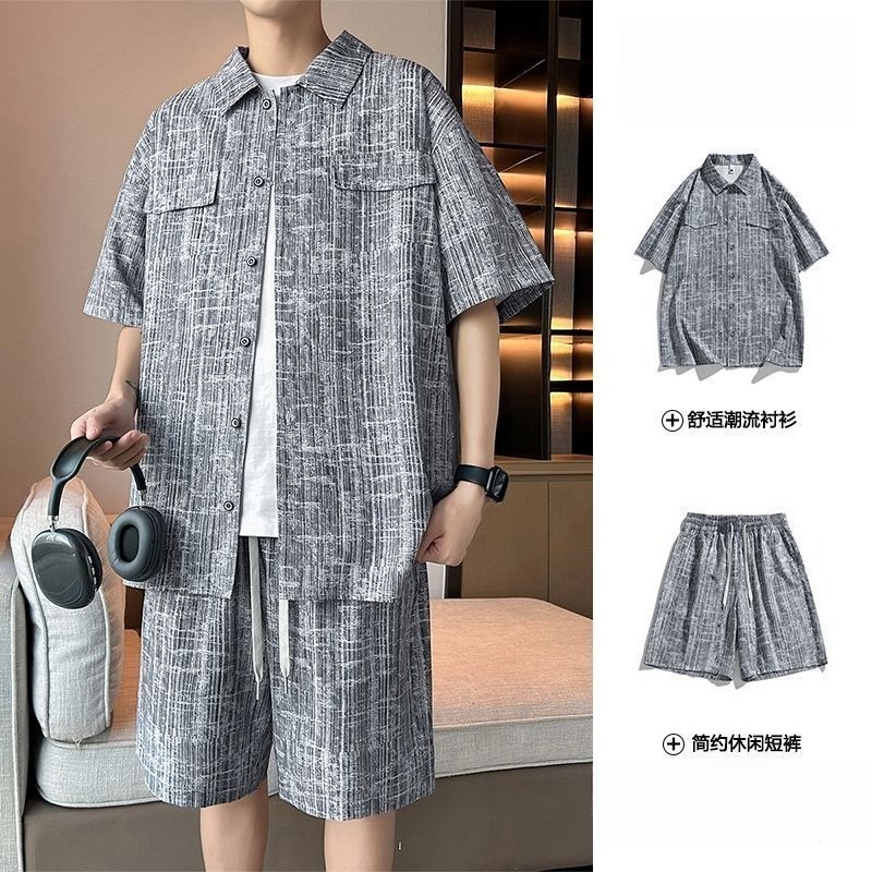 Summer Clothing For A Beach - Мужской комплект: рубашка с коротким рукавом