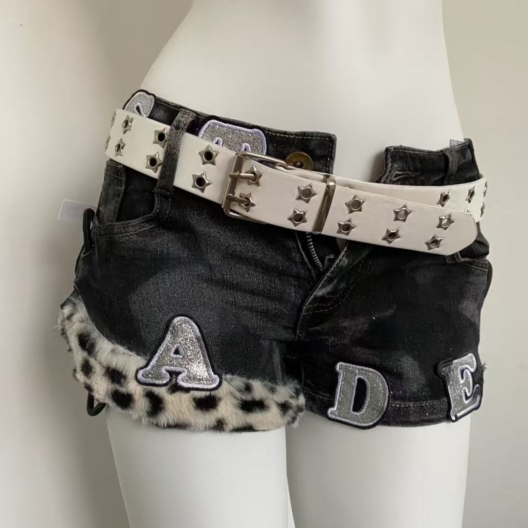 Summer Clothing Vintage - Y2k джинсовые шорты с вышивкой, женские