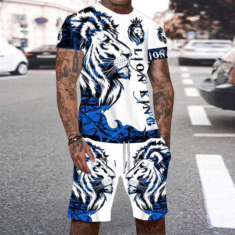 Summer Clothing For A Beach - Мужской спортивный костюм с 3D-принтом «Тигр»,