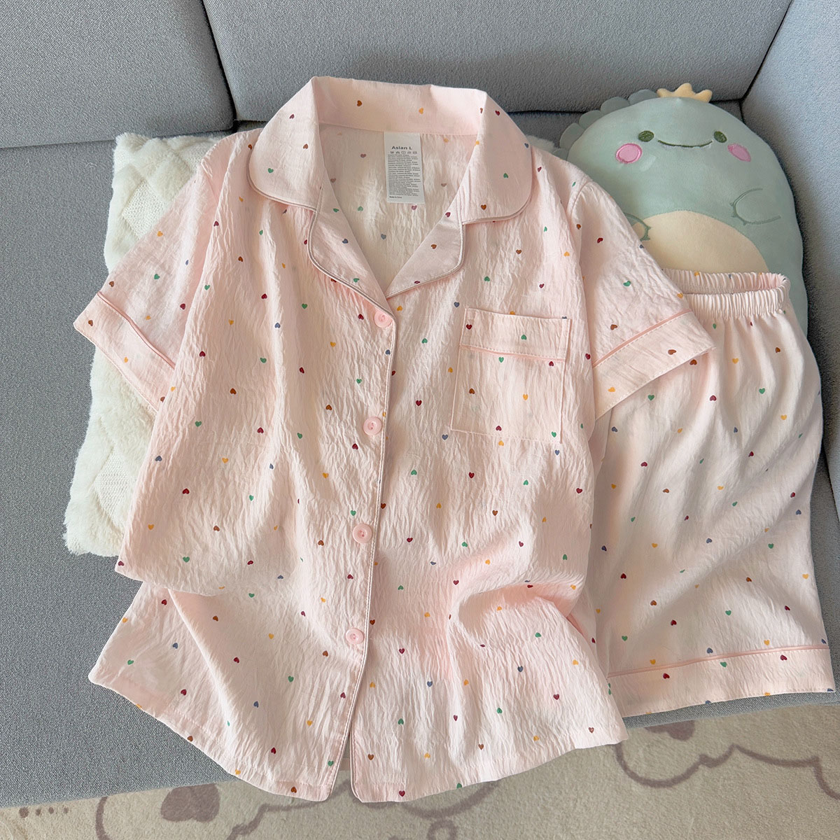 Summer Cloth - Женский хлопковый пижамный комплект с принтом