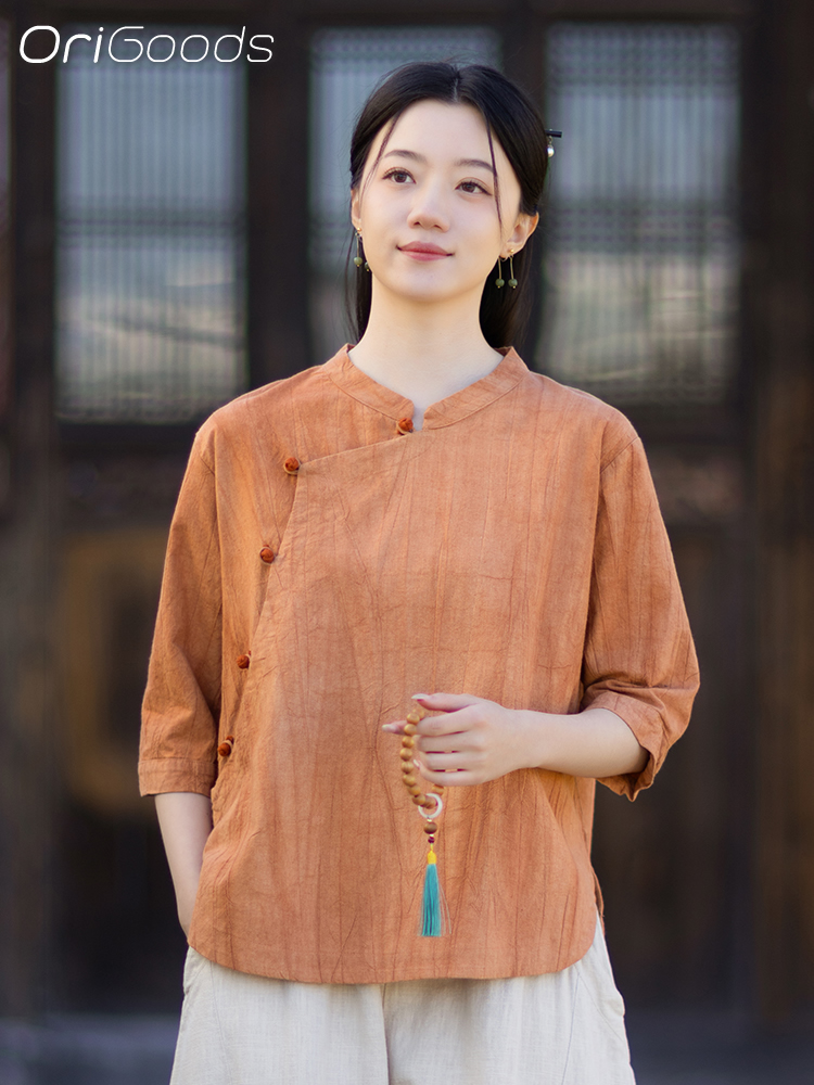 Japan Summer Clothing Women - Женская рубашка OriGoods с эффектом тай-дай