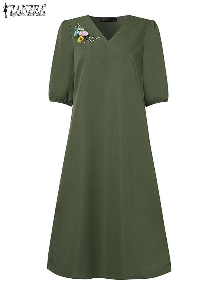 ZANZEA 2024, летнее модное жен – обзор и цена Sundress Midi Floral