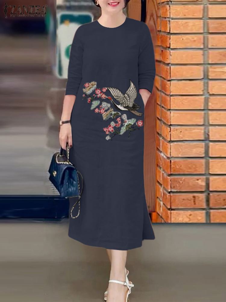 ZANZEA женский винтажный сараф – обзор и цена Sundress Midi Floral