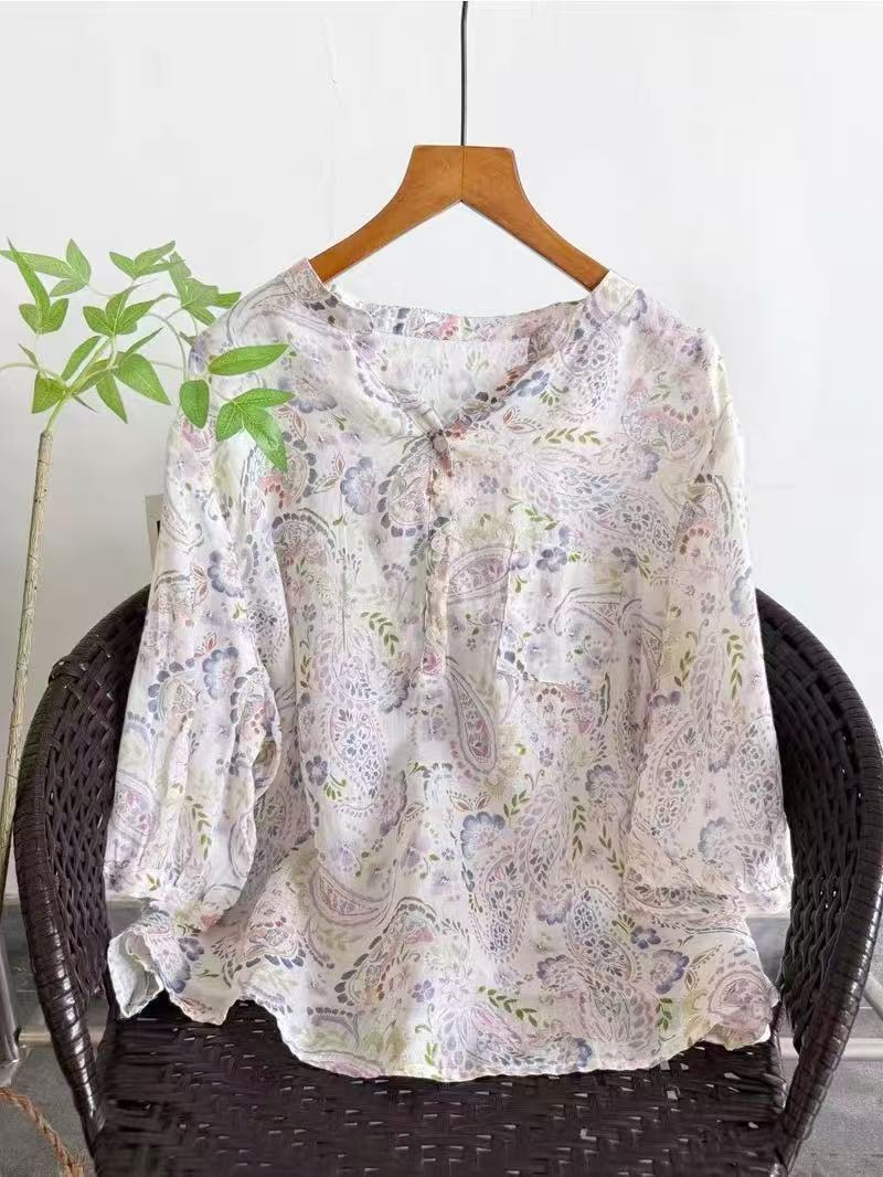 100% рамиевые рубашки для женщ – обзор и цена Japan Summer Clothing Women
